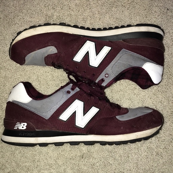 new balance burgundy mens shoes